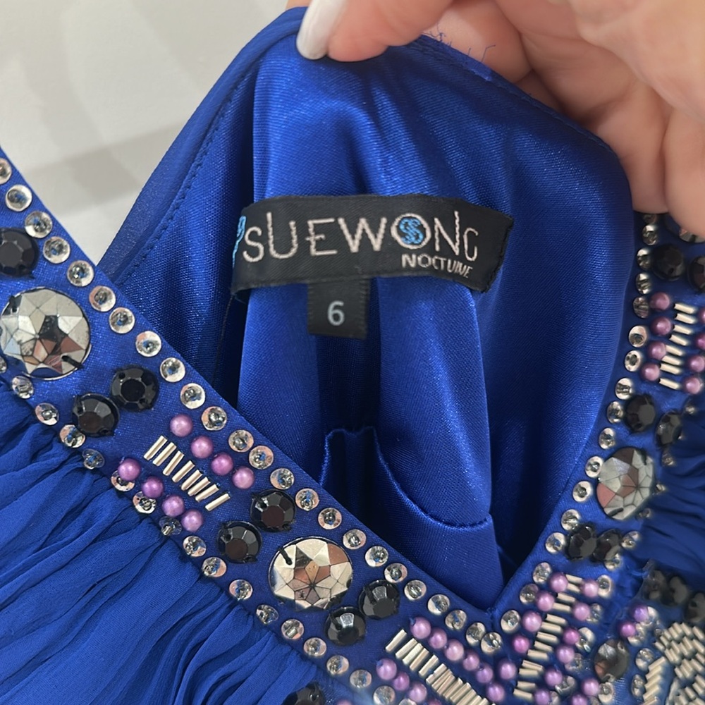 NWOT Sue Wong Royal Blue Embellished Dress - Picture 3 of 3